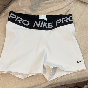 Nike White Shorts with Black Waistband